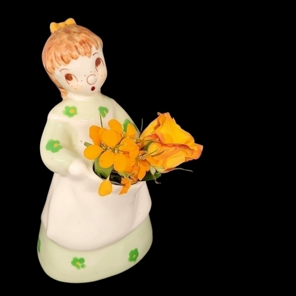 Vintage California Pottery DELEE? Rare freckled girl planter vase - Picture 5 of 10